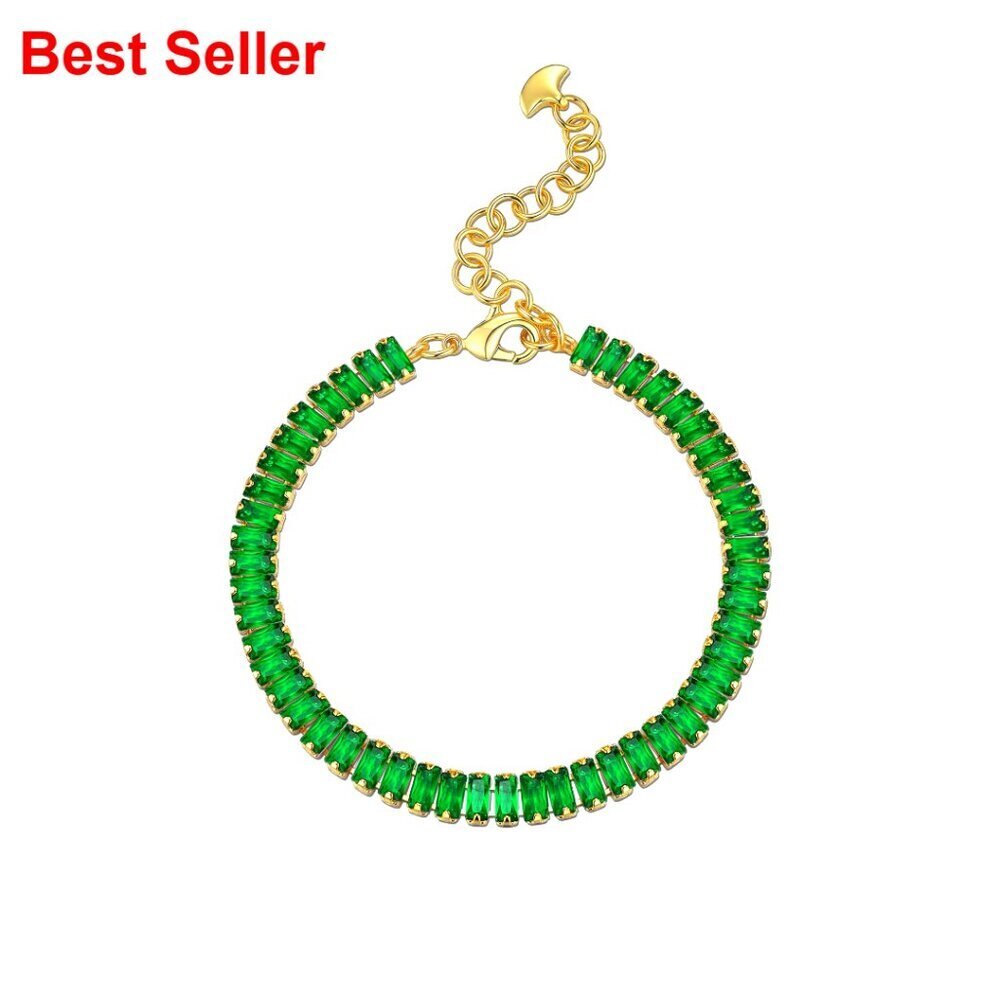 18K Gold Plated Adjustable Tennis Bracelet with CZ Stones
